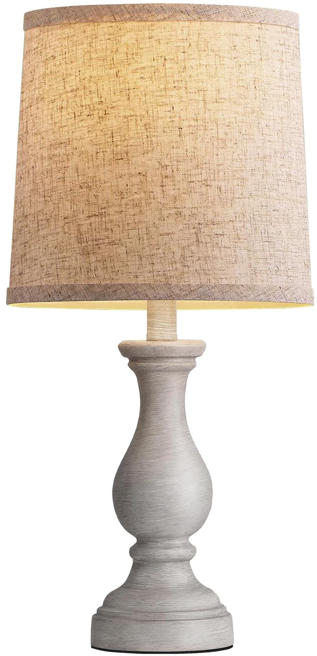 Alt view image 6 of 7 - Farmhouse Table Lamps - 22" Rustic Lamp for Bedroom Living Room, Boho Bedside Lamps for Night Stands End Table Office Desk Lamp Nightstand with Linen Shades(Single)