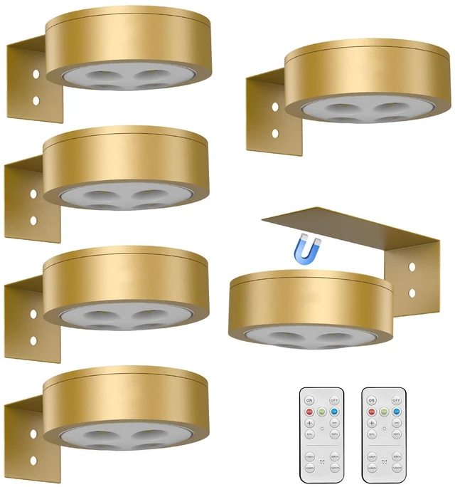 Main image of 6Pack Picture Light Wireless Wall Painting Light 3 Lighting Art Display, Brightness Dimmable Timer Auto-OFF, Remote Control Battery Light Indoor for Pictures Paintings Frames Dartboards Gallery