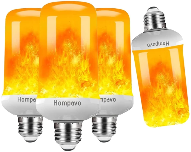 Main image of Upgraded Flame Light Bulbs for Home Decor with Upside Down Effect 4-Mode LED E26/E27 Flickering Light Bulbs for Halloween Christmas Party Patio Porch Indoor & Outdoor Decorations - 4