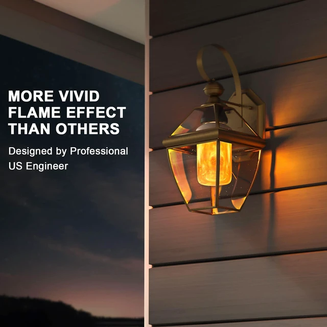 Alt view image 2 of 7 - Upgraded Flame Light Bulbs for Home Decor with Upside Down Effect 4-Mode LED E26/E27 Flickering Light Bulbs for Halloween Christmas Party Patio Porch Indoor & Outdoor Decorations - 4