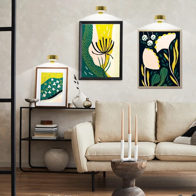 Alt view image 7 of 7 - 6Pack Picture Light Wireless Wall Painting Light 3 Lighting Art Display, Brightness Dimmable Timer Auto-OFF, Remote Control Battery Light Indoor for Pictures Paintings Frames Dartboards Gallery