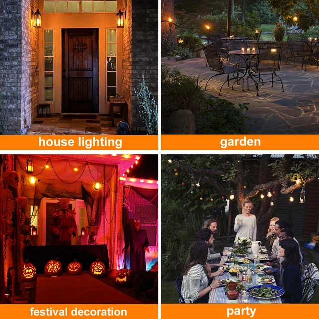 Alt view image 3 of 7 - Upgraded Flame Light Bulbs for Home Decor with Upside Down Effect 4-Mode LED E26/E27 Flickering Light Bulbs for Halloween Christmas Party Patio Porch Indoor & Outdoor Decorations - 4