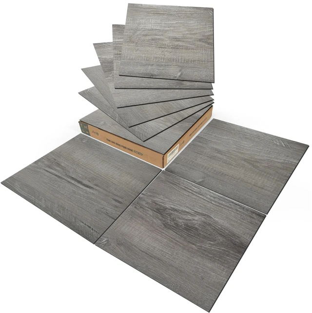 Main image of 30-Pack Peel and Stick Vinyl Floor Planks, 12 x 12 in, Taupe Ash Premium Vinyl, Self-Adhesive, Waterproof, Wood Grain, Fade-Resistant, Scratch-Proof, Ideal for Kitchen, Dining Room, Bedrooms