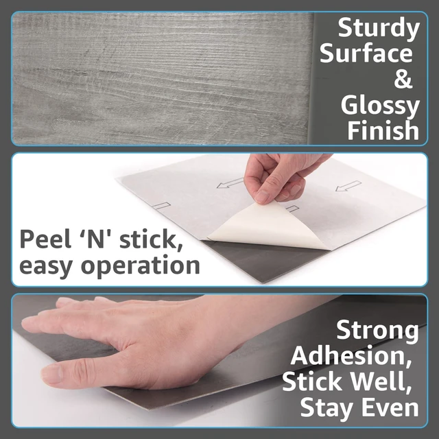 Alt view image 4 of 7 - 30-Pack Peel and Stick Vinyl Floor Planks, 12 x 12 in, Taupe Ash Premium Vinyl, Self-Adhesive, Waterproof, Wood Grain, Fade-Resistant, Scratch-Proof, Ideal for Kitchen, Dining Room, Bedrooms
