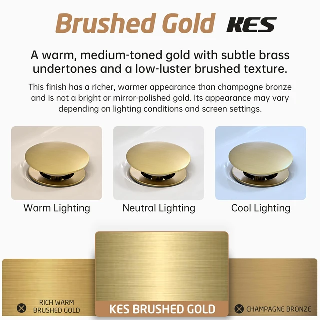 Alt view image 4 of 7 - All Metal Bathroom Sink Drain with Strainer Basket Hair Catcher Anti Clog Pop Up Drain Stopper for Vanity Vessel Sink with Overflow, Rustproof 18/8 Stainless Steel Brushed Gold, S2013A-BZ