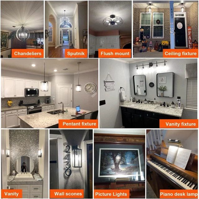 Alt view image 7 of 7 - T10 E26 Bulb,Edison Light Bulbs,Dimmable,6W Neutral White 4000K 6W=Light Bulbs 60 watt,600lm,AC120V,ETL,No Flicker,E26 LED Bulb for Rustic Pendant,Island,Chandelier,Wall Sconce,Vanity,6Pack