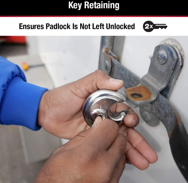 Alt view image 5 of 7 - 40TRI Shrouded Stainless Steel Disk Padlock with 2-3/4" Wide Body (Pack of 3)