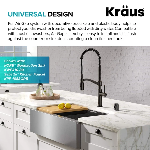 Alt view image 2 of 6 - Dishwasher Air Gap in Oil Rubbed Bronze, KAG-1ORB
