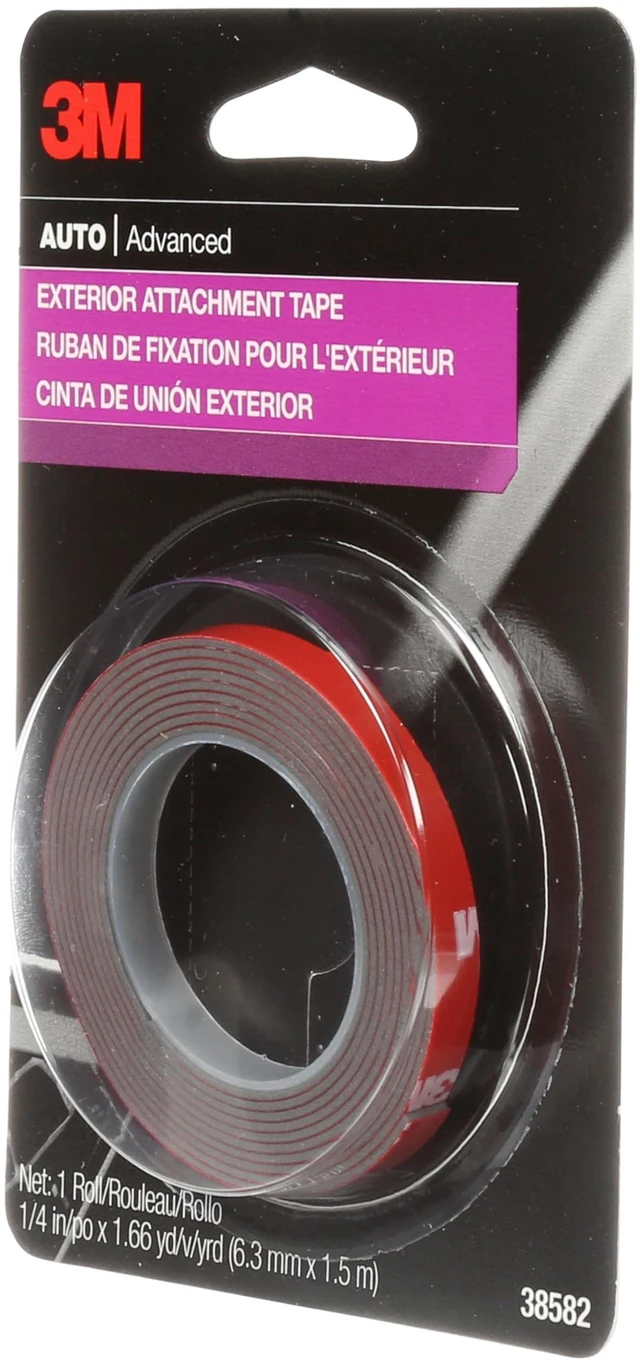 Alt view image 6 of 6 - Auto Exterior Attachment Tape, 1/4 in x 5 ft, Heavy Duty Double-Sided Automotive Tape for Car Trim, Moldings, Emblems, and Badges (Pack of 2, 38582)