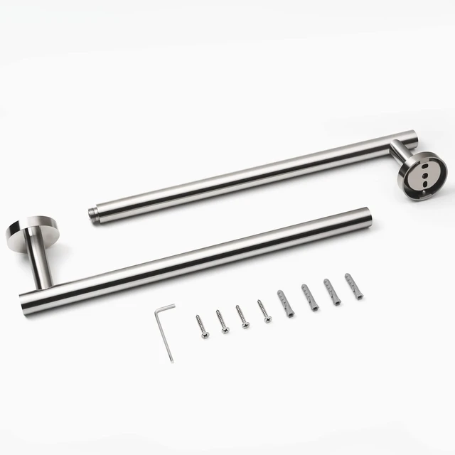 Alt view image 2 of 7 - Chrome 25.7 Inch Towel Bar for Bathroom, SUS304 Stainless Steel Bathroom Towel Rack Wall Mounted, Modern Home Decor Bath Towel Holder with Hardware Accessories