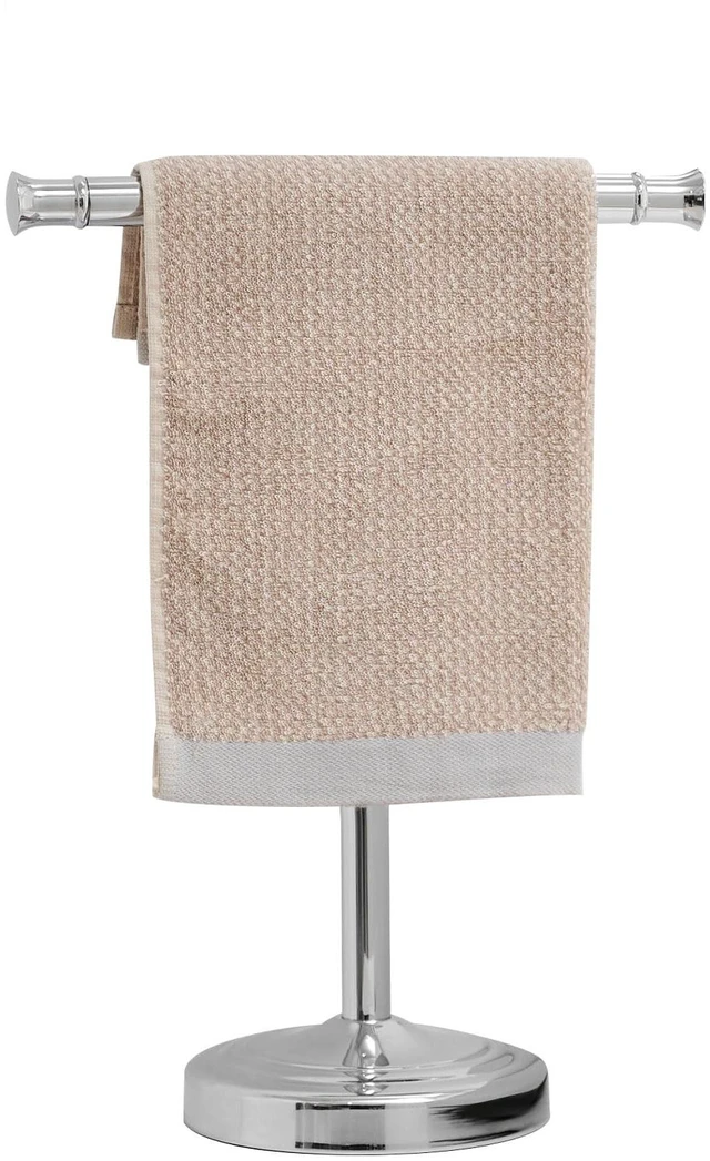 Main image of Polished Chrome Hand Towel Holder Stand Countertop Towel Rack 13 Inch Bathroom Kitchen Vanity T-Shape Towel Stand Free Standing Stainless Steel Towel Bar Towel Ring
