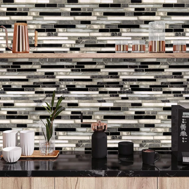 Alt view image 2 of 7 - Backsplash Peel and Stick Wallpaper Kitchen Wallpaper17.7 x 393.7 Kitchen Contact Paper Peel and Stick Wallpaper Backsplash Wallpaper Countertops Waterproof Wall Paper for Bathroom Tile Vinyl