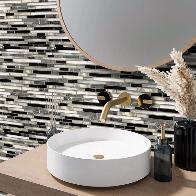 Alt view image 3 of 7 - Backsplash Peel and Stick Wallpaper Kitchen Wallpaper17.7 x 393.7 Kitchen Contact Paper Peel and Stick Wallpaper Backsplash Wallpaper Countertops Waterproof Wall Paper for Bathroom Tile Vinyl