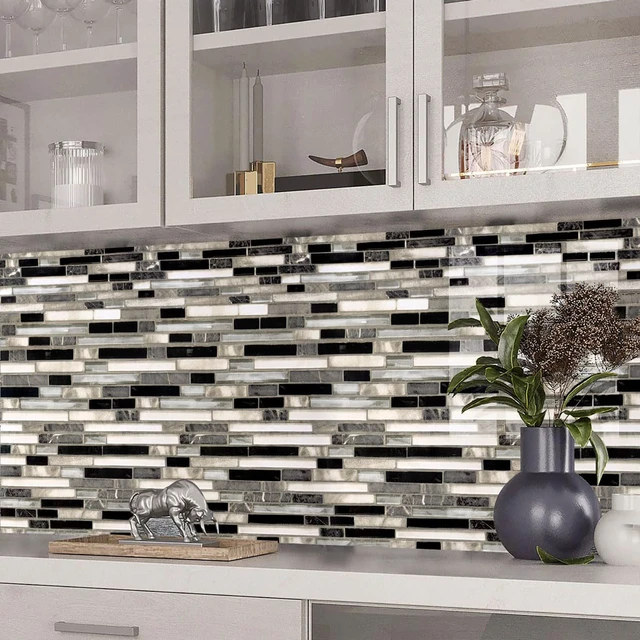 Alt view image 7 of 7 - Backsplash Peel and Stick Wallpaper Kitchen Wallpaper17.7 x 393.7 Kitchen Contact Paper Peel and Stick Wallpaper Backsplash Wallpaper Countertops Waterproof Wall Paper for Bathroom Tile Vinyl