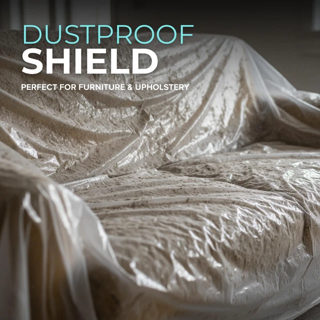 Alt view image 5 of 6 - 12 x 9 Ft Drop Cloths (24-Pack) Plastic Sheeting & Painters Plastic Tarps for Painting, Waterproof Floor & Furniture Protection