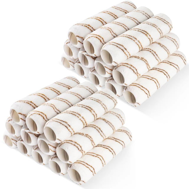 Main image of 9" Microfiber Roller Covers 24-Pack, 3/8" Nap Contractor Set Bulk Pack for Extended Jobs. Holds Paint Well, Reduces Drips on Walls, Siding and Ceilings. Washable for Repeated Use