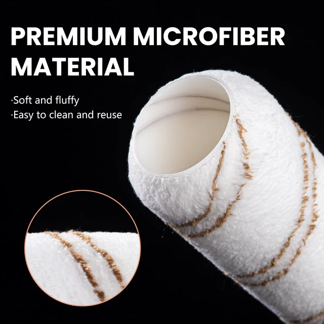 Alt view image 2 of 7 - 9" Microfiber Roller Covers 24-Pack, 3/8" Nap Contractor Set Bulk Pack for Extended Jobs. Holds Paint Well, Reduces Drips on Walls, Siding and Ceilings. Washable for Repeated Use