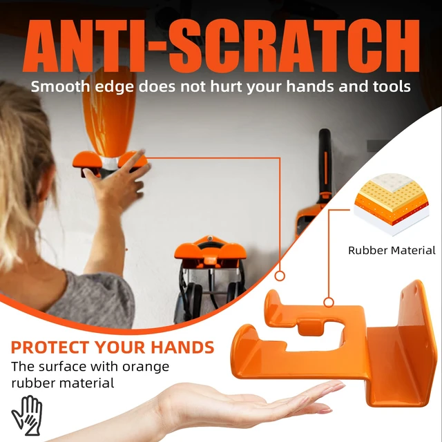 Alt view image 4 of 7 - Weedeater Hanger, 3 Pack Weed Eater Hanger for Wall, Weed Wacker Holder Heavy Duty Trimmer Rack Storage, Compatible with Stihl, Weed Eater Hanging Hook for Garage Tool Organization