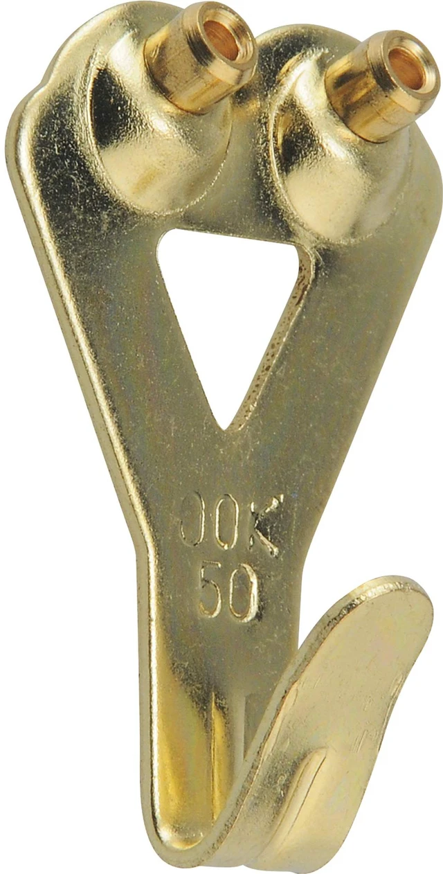 Main image of 50674 Professional Picture Hangers, Reusable Art Hs, Padded, Brass, 50lbs (10 Set) Gold