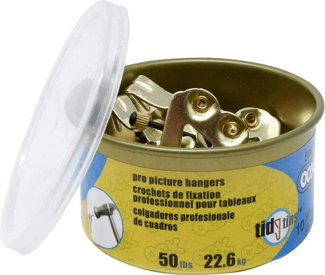 Alt view image 5 of 6 - 50674 Professional Picture Hangers, Reusable Art Hs, Padded, Brass, 50lbs (10 Set) Gold