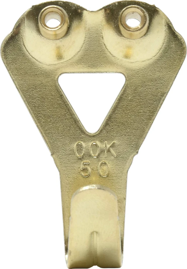 Alt view image 3 of 6 - 50674 Professional Picture Hangers, Reusable Art Hs, Padded, Brass, 50lbs (10 Set) Gold