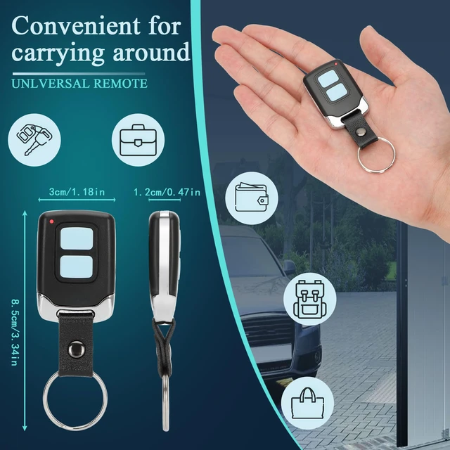 Alt view image 2 of 7 - 2 for LiftMaster Chamberlain Craftsman Garage Door Opener Remote Keychain Works with 893MAX 893LM 373LM 973LM, 2-button Mini design,easy setup,fit Yellow,Purple,Red/Orange, Green Learn Buttons