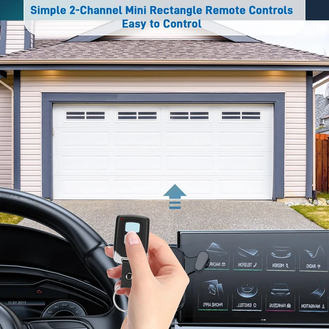 Alt view image 7 of 7 - 2 for LiftMaster Chamberlain Craftsman Garage Door Opener Remote Keychain Works with 893MAX 893LM 373LM 973LM, 2-button Mini design,easy setup,fit Yellow,Purple,Red/Orange, Green Learn Buttons