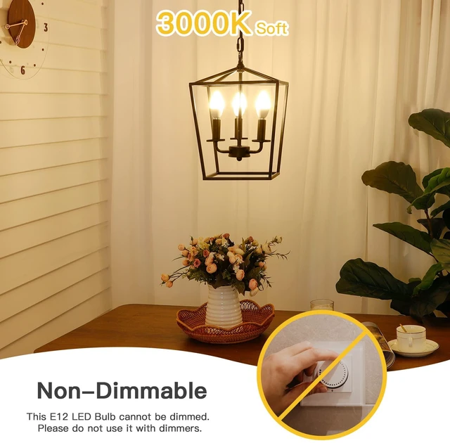 Alt view image 5 of 5 - E12 LED Candelabra Light Bulbs 60W Equivalent, Soft White 3000K 600 Lumens Chandelier Bulb, 6W B11 Candle Base, Non-Dimmable, Pack of 6