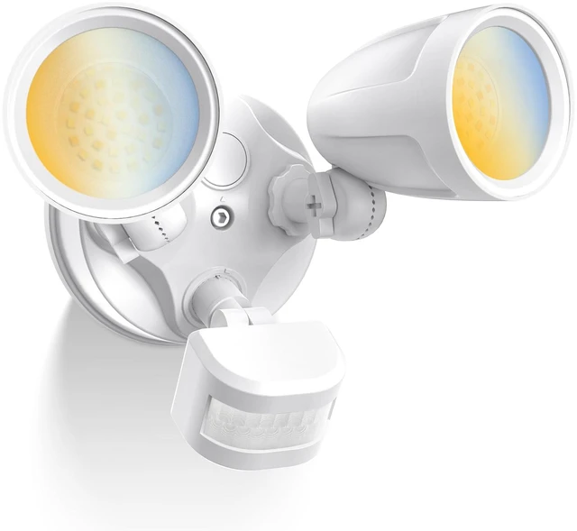 Main image of Metal Heads Motion Sensor Outdoor Lights 30W 3600LM 120V ETL Listed 3 Modes (Dusk to Dawn/Auto/On Time), 3CCT 3000K/4000K/6500K Hardwired Waterproof Flood Lights Outdoor for Porch, White 1PC