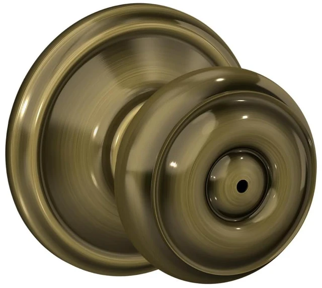 Main image of F40 GEO 609 Georgian Door Knob, Bed & Bath Privacy Lock, Antique Brass
