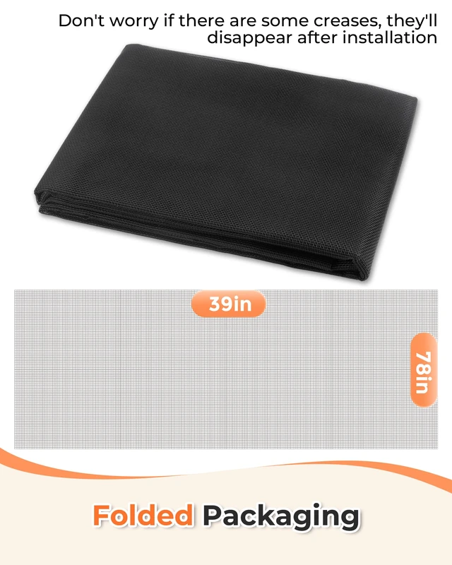 Alt view image 6 of 7 - Pet Proof Window Screen Replacement Mesh for Doors & Windows 330g/m² Heavyduty Vinyl-Coated Polyester Mesh, 39" x 78", Durable & Well-light & Airflow, Easy to Install for Patio & Porch