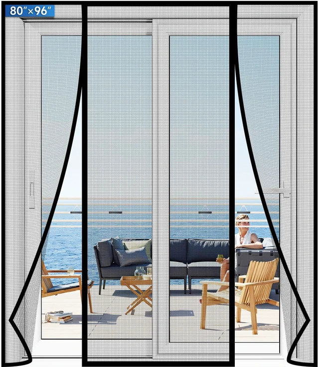 Main image of Magnetic Screen Door Upgraded PET Mesh Stronger Than Fiberglass and Polyester,Hands Free,Keeps Bugs Out,Pet & Kid Friendly,Suitable for Sliding Door,Large Patio Door and French Door-80''x96''