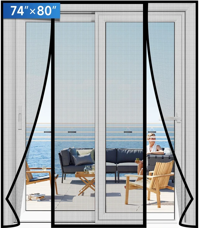 Main image of Magnetic Screen Door Upgraded PET Mesh Stronger Than Fiberglass and Polyester,Hands Free,Keeps Bugs Out,Pet & Kid Friendly,Suitable for Sliding Door,Large Patio Door and French Door-74''x80''