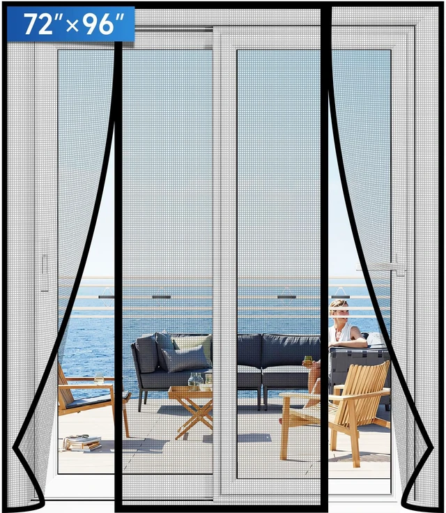 Main image of Magnetic Screen Door Upgraded PET Mesh Stronger Than Fiberglass and Polyester,Hands Free,Keeps Bugs Out,Pet & Kid Friendly,Suitable for Sliding Door,Large Patio Door and French Door-72''x96''