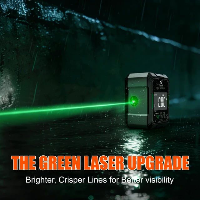 Alt view image 3 of 7 - Digital Angle Finder with Green Laser, 4-side Magnetic Digital Laser Level Rechargeable Mini Digital Angle Gauge Measuring Tool Cube Inclinometer with Backlight for Woodworking Tablesaw Gift for Men