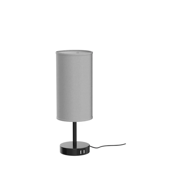 Alt view image 4 of 7 - Bedside Lamp with USB Port - Touch Control Table Lamp for Bedroom 3 Way Dimmable Nightstand Lamp with Round Grey Fabric Shade for Living Room, Dorm, Home Office (LED Bulb Included)