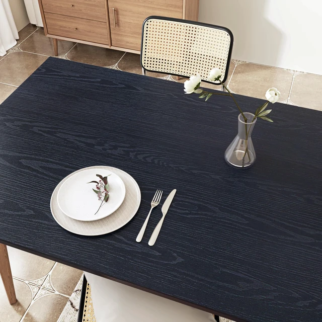 Alt view image 3 of 7 - Large Dark Wood Contact Paper Peel and Stick Counttertops Waterproof Navy Blue Wood Wallpaper Self Adhesive Wooden Grain Vinyl Countertop Wrap for Kitchen Tables Desk Cabinets Shelf 24" x 118"