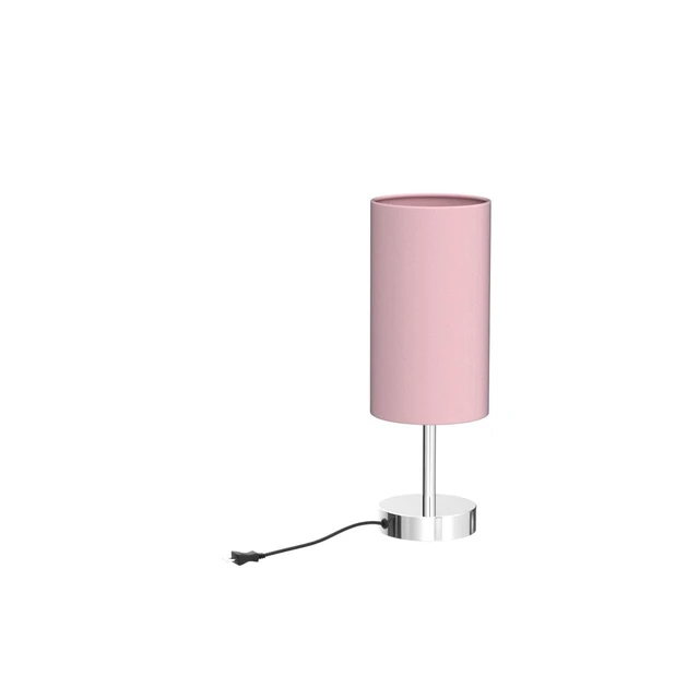 Alt view image 4 of 7 - Bedside Lamp with USB Port - Touch Control Table Lamp for Bedroom 3 Way Dimmable Nightstand Lamp with Round Pink Fabric Shade for Living Room, Dorm, Home Office (LED Bulb Included)