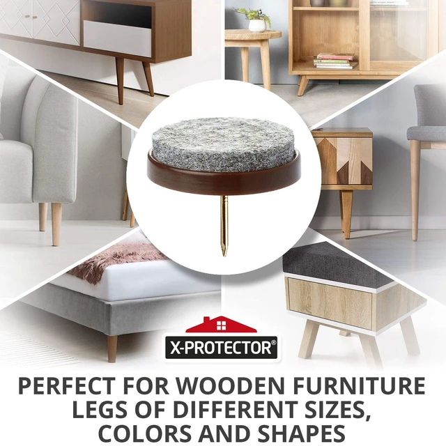 Alt view image 2 of 6 - Nail-on Felt Pads 40 PCS - 1.1" Felt Chair Pads Floor Protectors for Furniture Legs - Best Furniture Sliders for Hardwood Floors (28mm)!