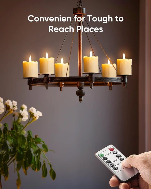 Alt view image 5 of 6 - 2"x 2" Rechargeable Flameless Votive Candles with Remote Timer, 12 Pack 2/4/6/8H Timer Function, USB Charging Cable Included, Battery Operated, Wedding & Christmas Table Decor