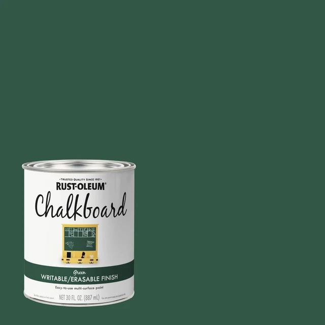 Alt view image 2 of 7 - Green Chalkboard Paint Creates Writable Erasable Surface, Home School And Craft Projects, Smooth Matte Finish, 30 Oz