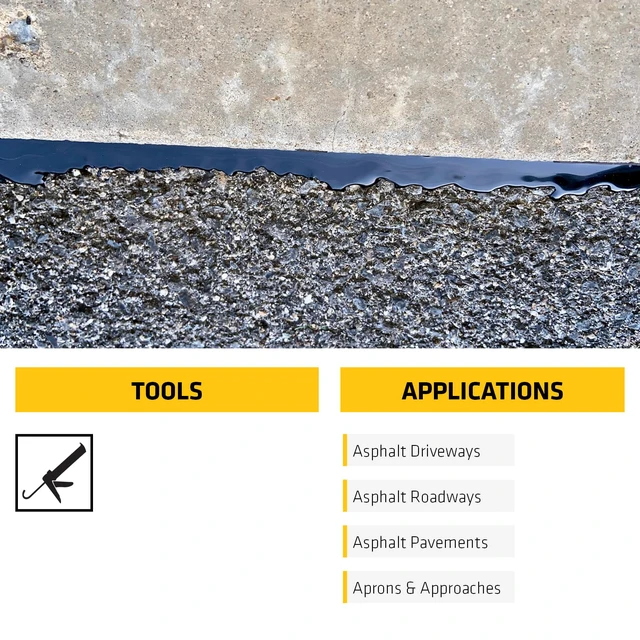 Alt view image 5 of 7 - flex-410 Asphalt Sealant, Black, Self-Leveling Hybrid Sealant for Filling Cracks in Asphalt Driveways, Roadways, and Pavements - 9 fl. oz. Cartridge, Fills Cracks up to 1.5 in. Wide