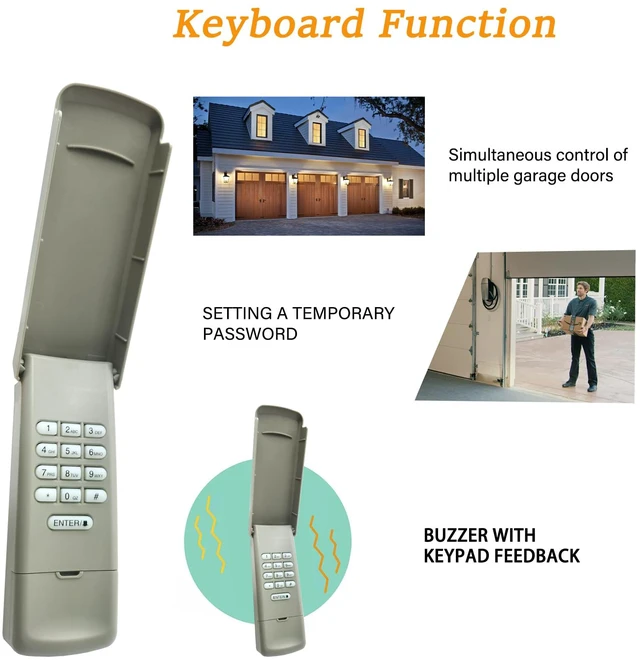 Alt view image 3 of 6 - 2026 Upgraded 877MAX+893MAX Garage Door Opener Keypad Remote Combo, Replaces For G940EV-P2/371LM/CMXZDCG440/878MAX/877LM/377LM/890MAXCompatible with LiftMaster/Chamberlain/Craftsman Garage Door Opener