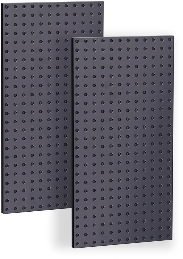 Main image of Metal Pegboard Wall Panels, Peg Boards for Garage Tool Storage Heavy Duty Pegboard Tool Storage Kit for Home, Craft Room Black 2 Pcs