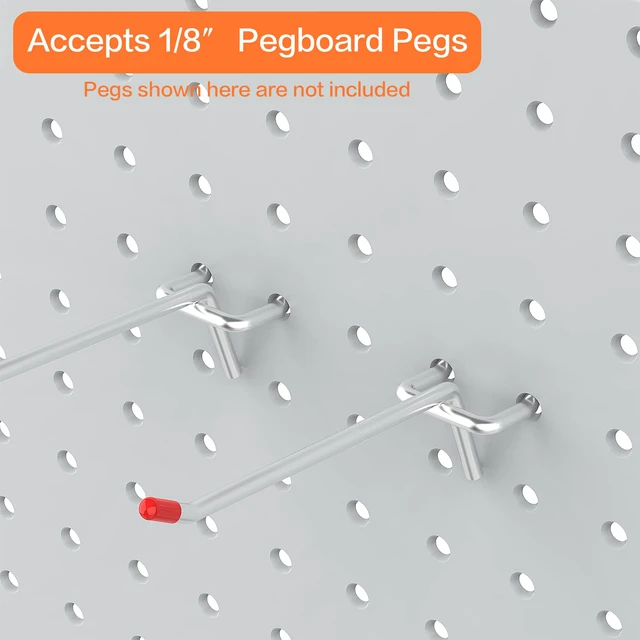 Alt view image 4 of 7 - Metal Pegboard Wall Panels, Peg Boards for Garage Tool Storage Heavy Duty Pegboard Tool Storage Kit for Home, Craft Room Gray 2 Pcs