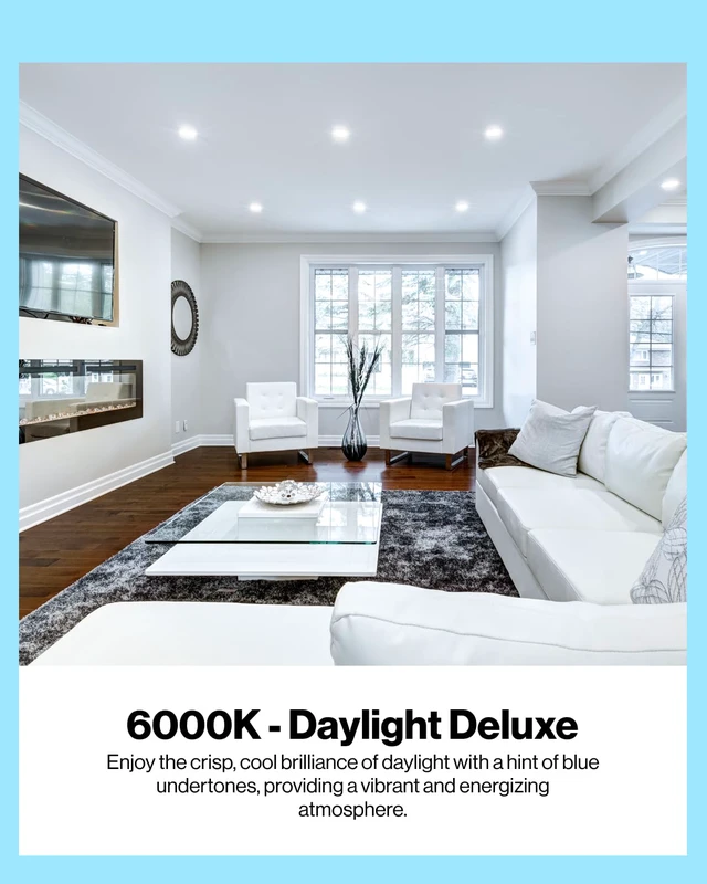 Alt view image 3 of 7 - BR40 LED Flood Light Bulb, E26, 17W=100W, 6000K Daylight Deluxe 1400LM, Dimmable, Indoor, Home, Bedroom, Kitchen Lighting, Recessed Can Light Bulbs, Medium Base, Recessed Flood Light Bulbs