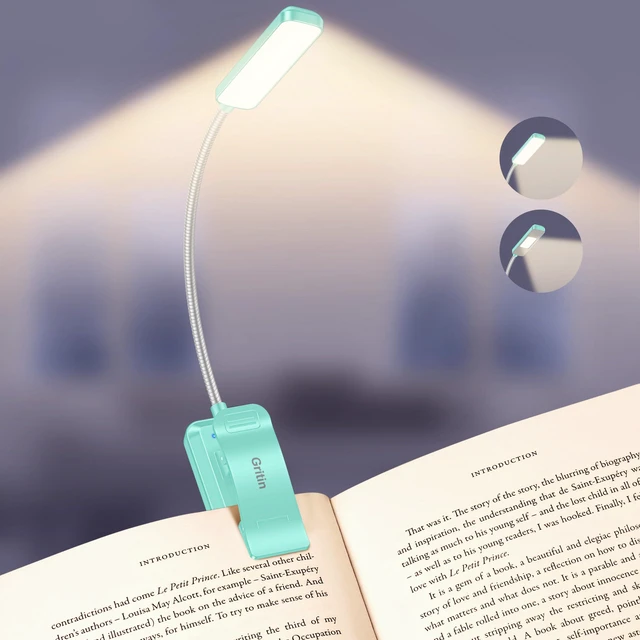 Main image of 2026 Gen 2 Book Light for Reading- 30 Eye Caring Full Spectrum LED 5 Colors & 5 Brightness, Adjustable Wide/Narrow Beam, Upgrade 1500mAh Long-Lasting Rechargeable Clip on Light-Blue