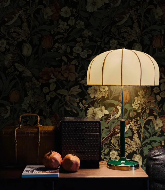 Alt view image 2 of 7 - Retro Floral and Bird Contact Paper Vintage Peel and Stick Wallpaper 17.3" x197" Bedroom Decorative Self Adhesive Wallpaper Boho Floral Leaf Removable Wallpaper for Accent Wall Covering