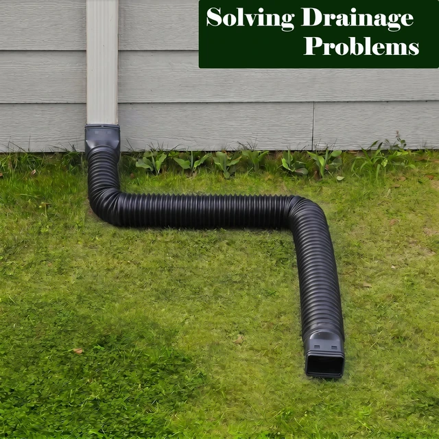 Alt view image 4 of 6 - Rain Gutter Downspout Extensions, Downspout Extender for Rainwater Drainage Flexible, Down Spout Drain Extension Pipe and Extendable from 21 to 66 Inches (Black)