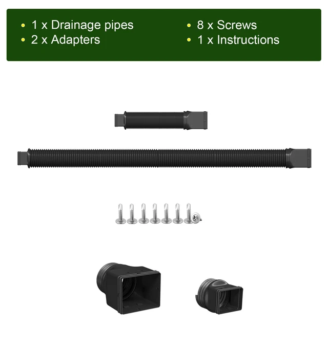 Alt view image 6 of 6 - Rain Gutter Downspout Extensions, Downspout Extender for Rainwater Drainage Flexible, Down Spout Drain Extension Pipe and Extendable from 21 to 66 Inches (Black)